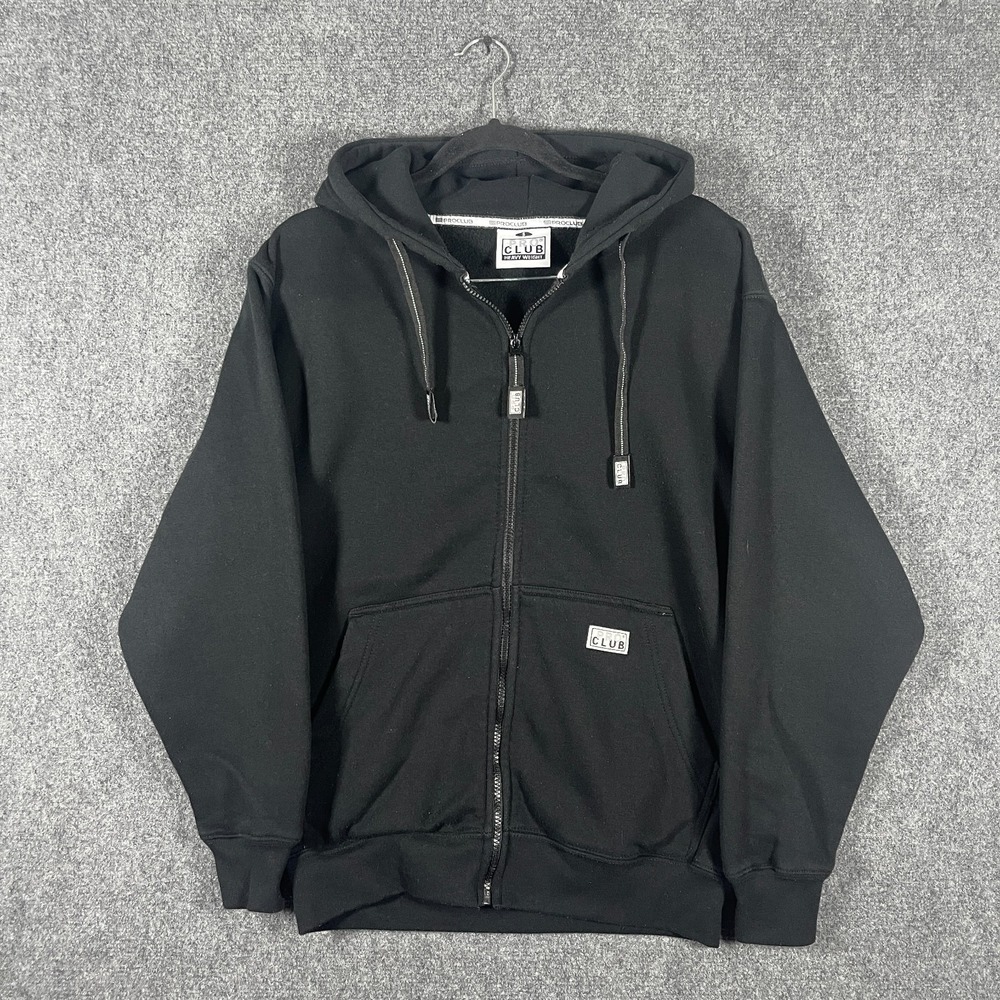 Pro Club Heavy Weight Zip Up Baggy Skater Hoodie Black Mens Small #3120